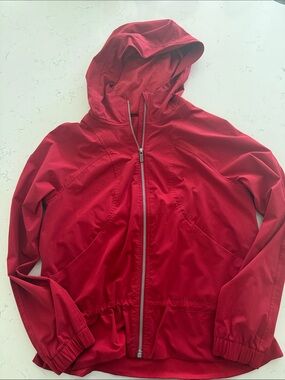 lululemon athletica Red Hooded Lightweight Jacket